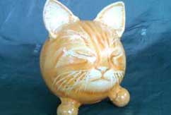 The Painted Kitty Urn-Eyes Closed