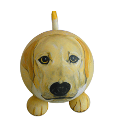 painted dog urn