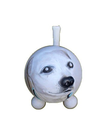 painted puppy urn