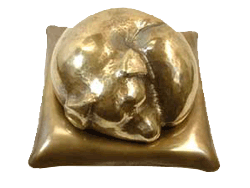 sleeping dog urn with pillow