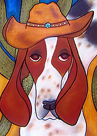 basset memorial pet portrait